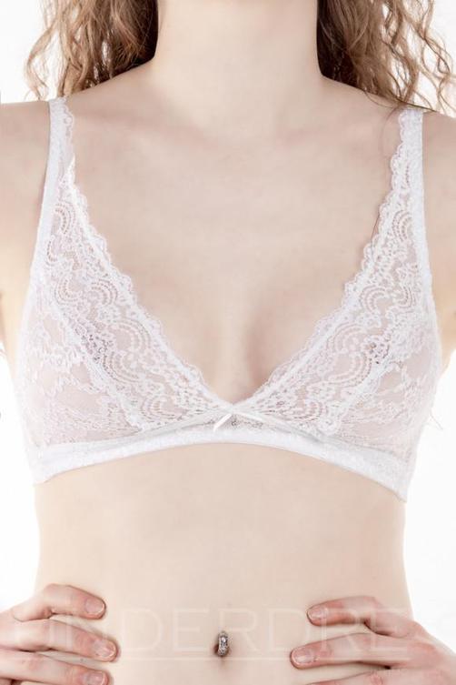 Reggiseno Bralette a Triangolo in Pizzo
