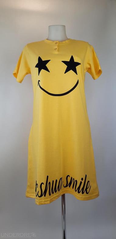 Camicia da Notte Manica Corta Cotone Smile